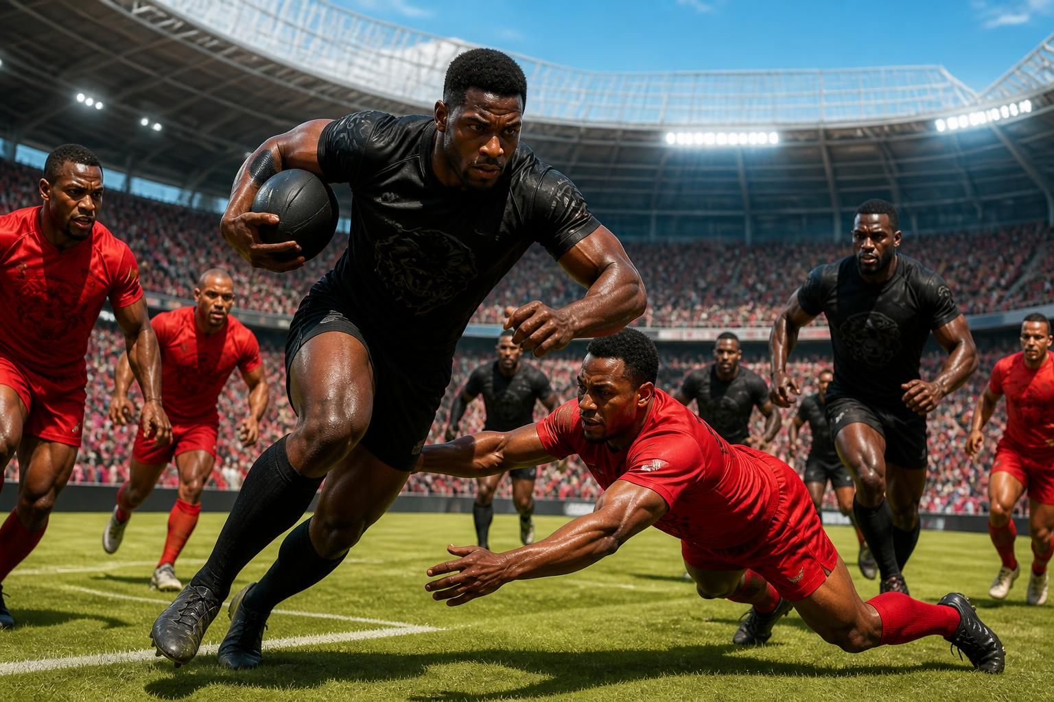 de black panthers domineren de rode duivels moeiteloos in een spannende en indrukwekkende sportwedstrijd vol actie en vaardigheid.