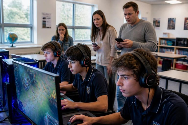 ontdek waarom esports op school een te late maatregel is, terwijl gezinnen worstelen met het beperken van schermtijd voor hun kinderen.